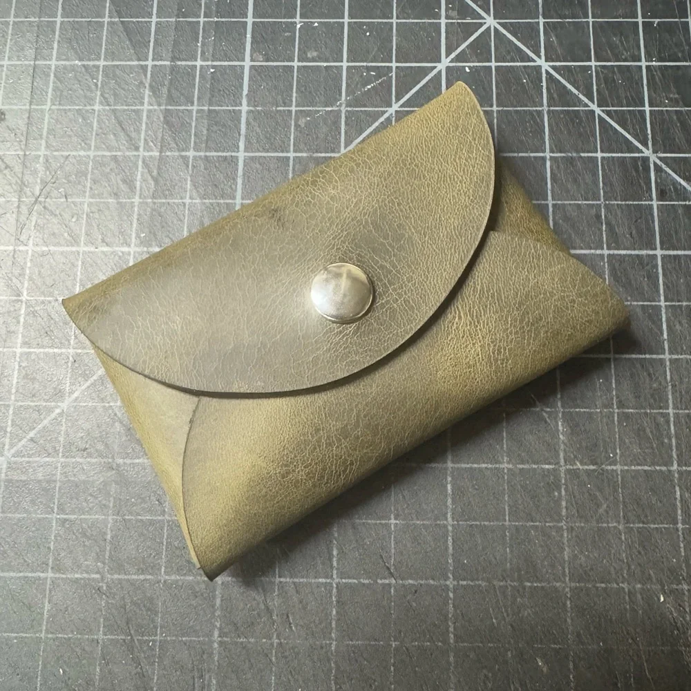 Olive green “everything pouch” card holder pouch for bus, credit card or coins